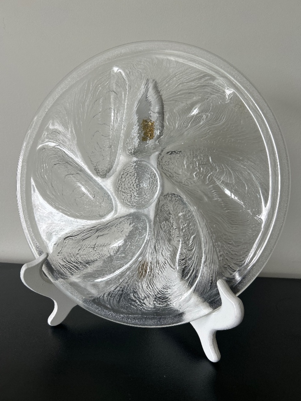Vintage 70s Arcoroc France Glass Oyster Platter